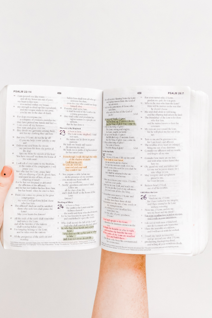 Women holding bible open