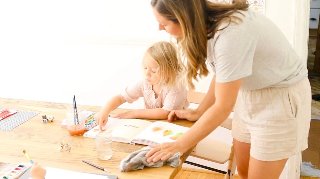 watercolor with 4 year olds