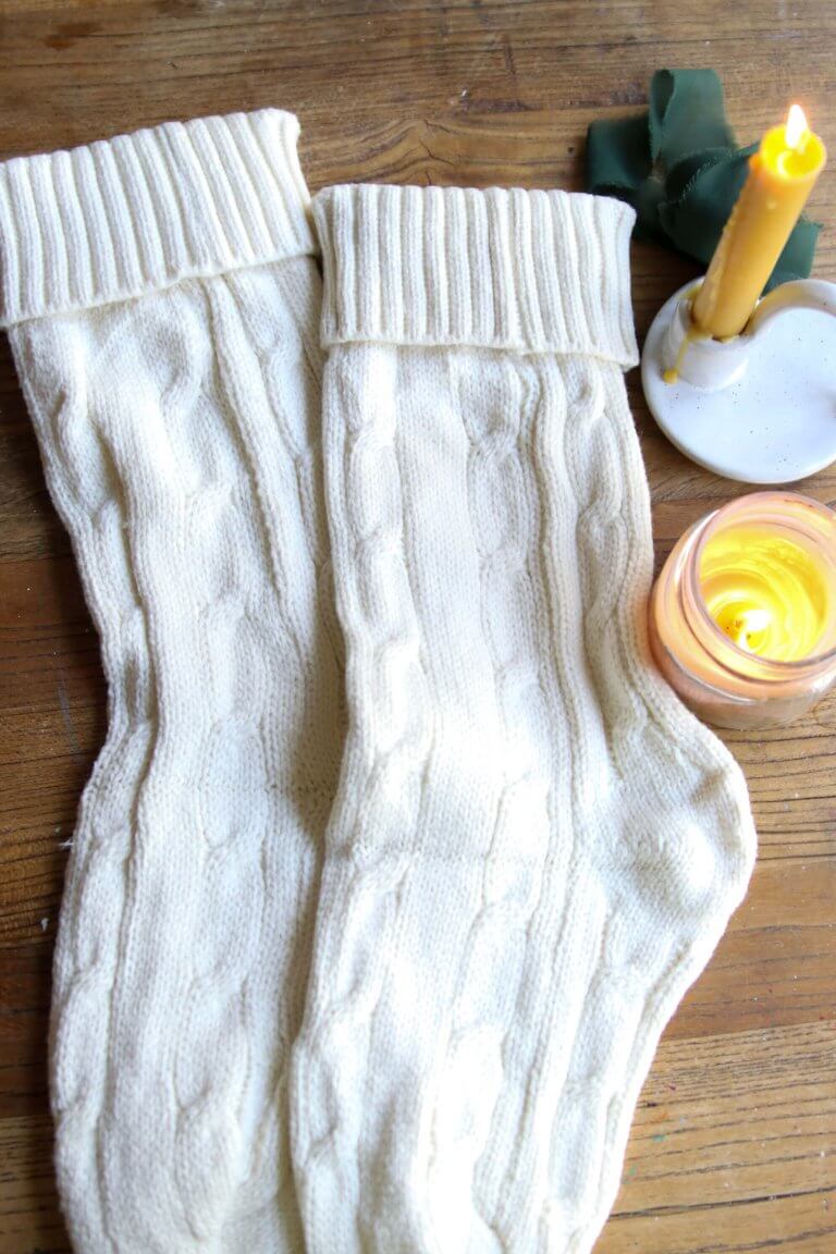 Minimal White Christmas Stockings
