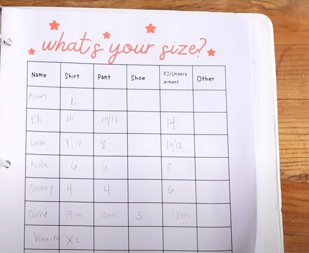 Planning Christmas Gifts Early sheet